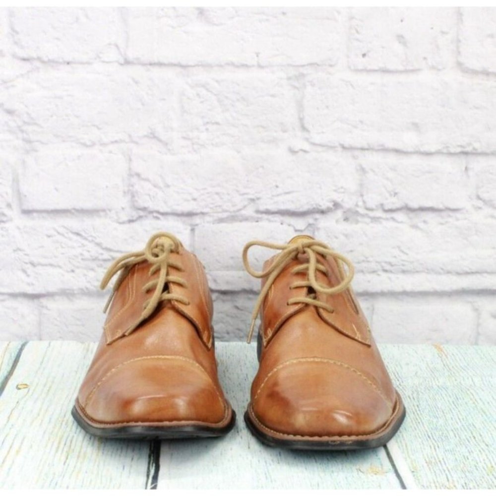 Sandro Moscoloni Brown Leather Cap Toe Dress Oxford Shoes Size 11.5 M - Picture 3 of 9